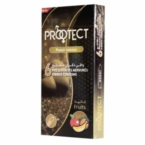 PROOTECT Plaisir Intense Preservatifs Nervures Arome Fruits 6u