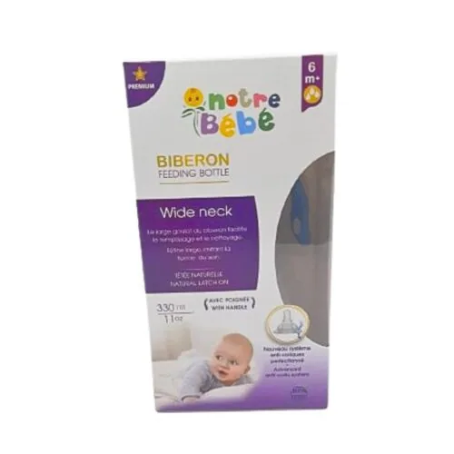 NOTRE BEBE Biberon Wide Neck avec Poignet +6m 330ml