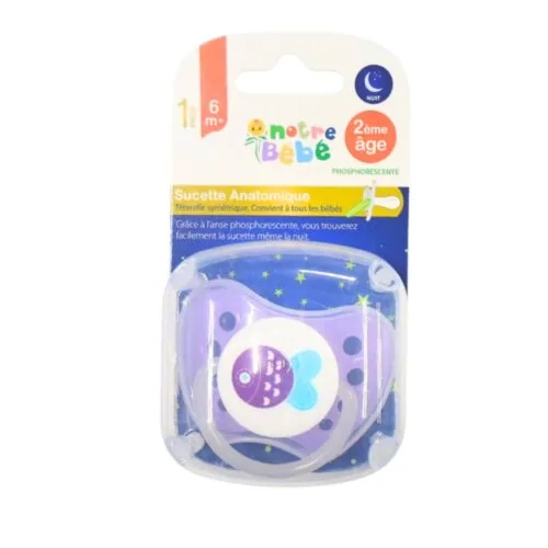 NOTRE BEBE Succette Anatomique Nuit 2eme Age +6mois