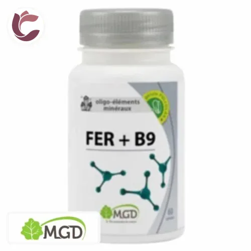 MGD NATURE Oligo-Elements Mineraux Fer + B9 60 Gelules
