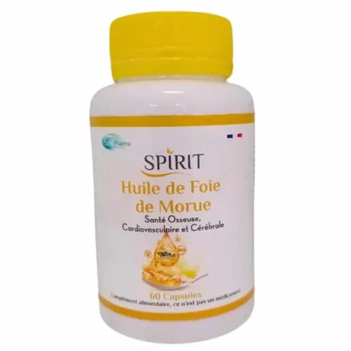 SPIRIT PHARMA Huile de Foie de Morue Sante Osseuse 60 Capsules