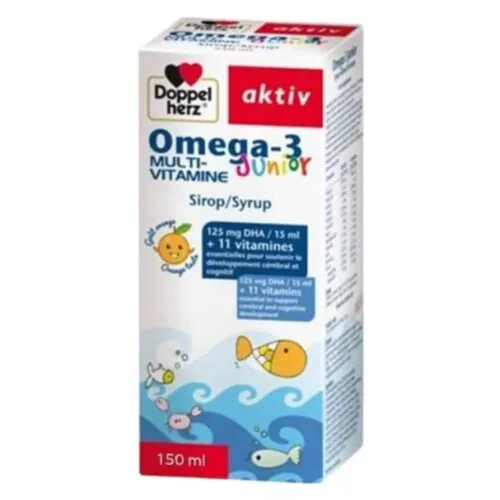DOPPEL HERZ Aktiv Omega-3 Multi-Vitamine Junior Sirop 150ml