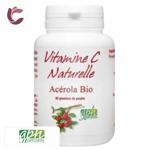 GPH DIFFUSION Vitamine C Naturelle Acerola Bio en Poudre 50g