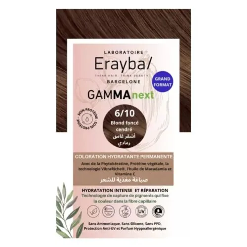 ERAYBA Gammanext Coloration Cheveux Hydrante Permanente 6.10 Blond Fonce Cendre