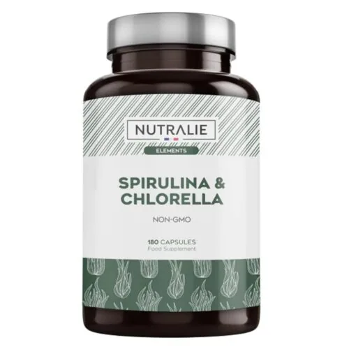 NUTRALIE Spiruline et Chlorella Non-Ogm 180 Gelules