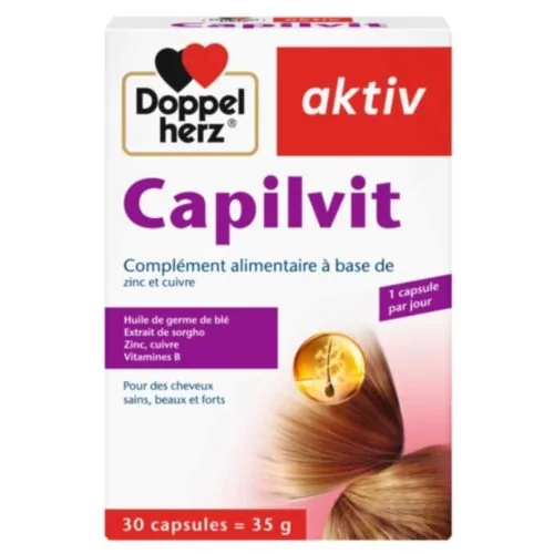 DOPPEL HERZ Aktiv Capilvit Cheveux Sains, Beaux et Fort 30 Capsules