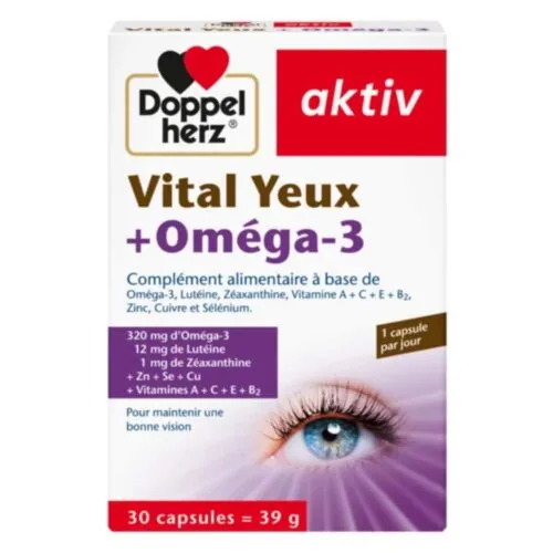 DOPPEL HERZ Aktiv Vital Yeux et Omega-3 Bonne Vision 30 Capsules