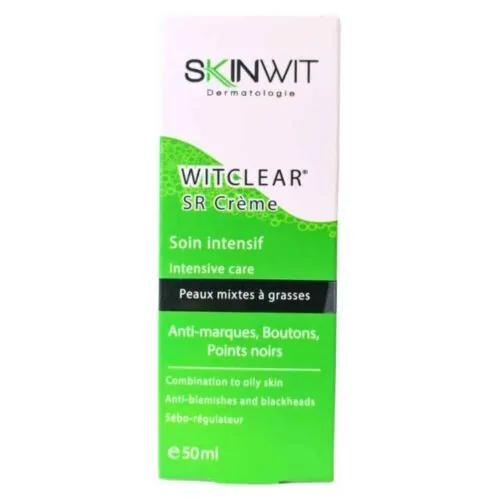 SKINWIT Witclear Sr Creme Soin Intensif Anti-Marques, Boutons et Points Noirs 50ml
