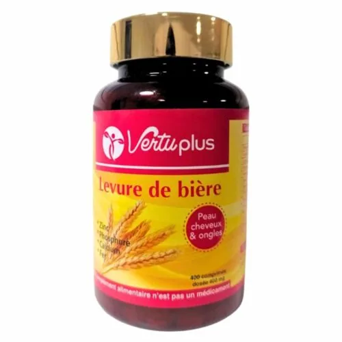 VERTUPLUS Levure de Biere Peau, Cheveux et Ongles 400 Comprimes