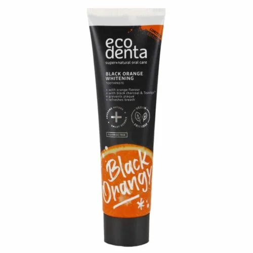 ECODENTA Black Whitening Dentifrice Blanchissant au Charbon Actif et Orange 100ml