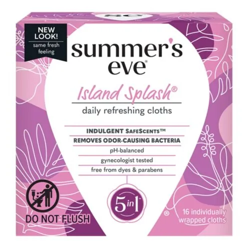SUMMER’S EVE Island Splash Daily Refreshing Cloths Intimate 16u