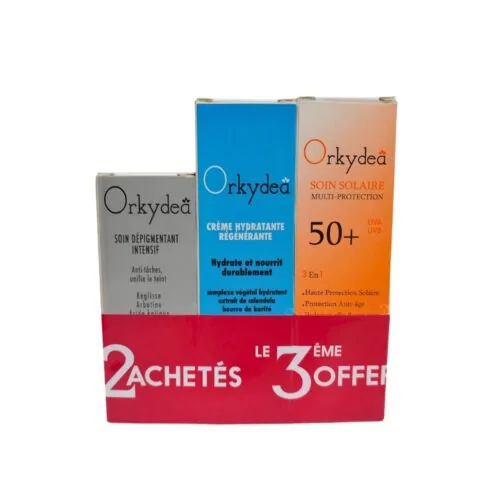 ORKYDEA Duo Pack Ecran Solaire+Creme Hydratantsoin+Soin Depigmentant