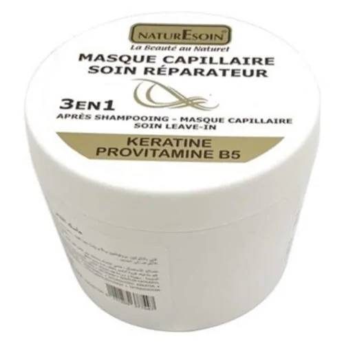 NATURESOIN Masque Capilaire Soin Reparateur 3en1 Keratine Provitamine B5 250ml