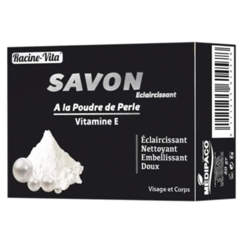 RACINE-VITA Savon Eclaicissant Poudre de Perle Vitamine E 80g