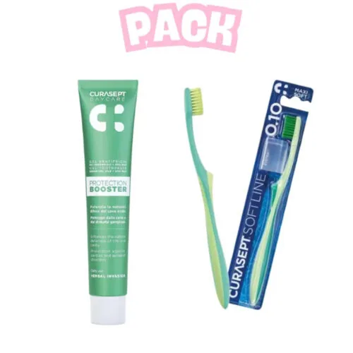 CURASEPT Dent Booster Herbal Invasion 75ml+Bad Maxi Soft Pack