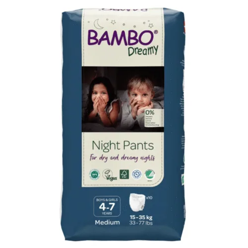 BAMBO Dreamy Night Pants Garcons et Filles 4-7ans M 15-35kg 10u