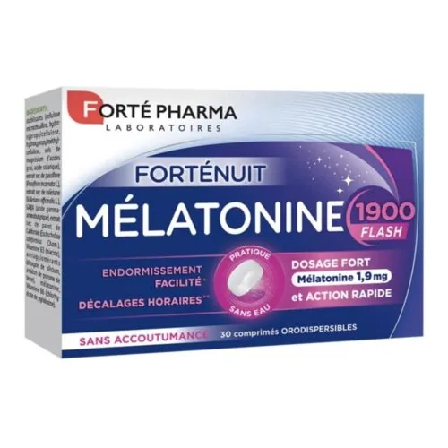 FORTE PHARMA Fortenuit (dosage Fort Action Rapide) Melatonine 1900 Endormissement Facilite 1.9mg 30 Comprimes
