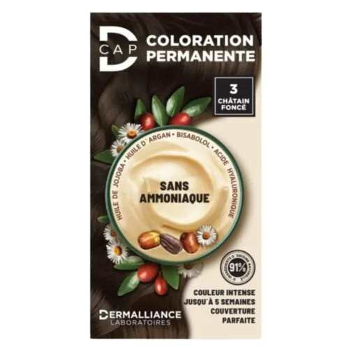 DERMALLIANCE D-Cap Coloration Cheveux Permanente N°3 Chatain Fonce
