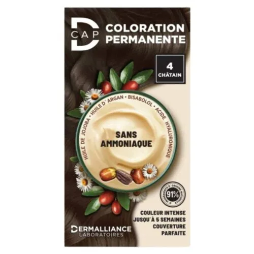 DERMALLIANCE D-Cap Coloration Cheveux Permanente N°4 Chatain