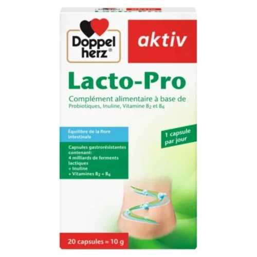 DOPPEL HERZ Activ Lacto-Pro Equilibre de la Flore Intestinale 20 Capsules