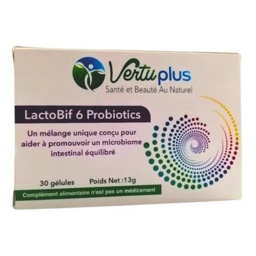 VERTUPLUS Lactobif 6 Probiotiques Microbiome Intestinale Equilibre 30 Gelules
