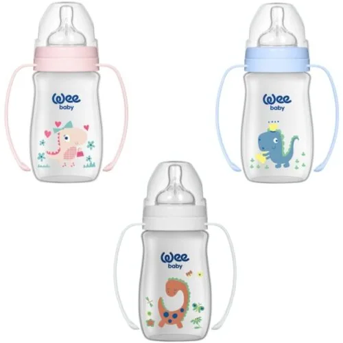 WEE BABY Biberon Large avec Poignees 0-6 Mois 250ml 138-F