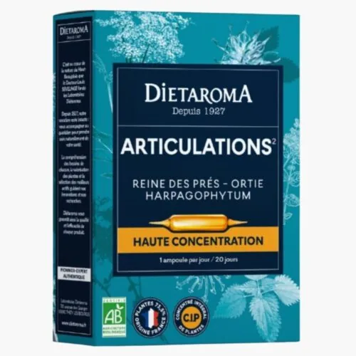 DIETAROMA Articulations Reine des Pres, Ortie et Harpagophytum Ampoules Bio 10u