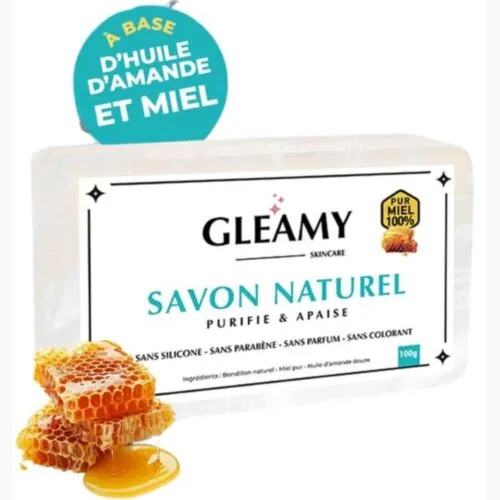 GLEAMY Savon Naturel Purifiant et Apaisant 100g