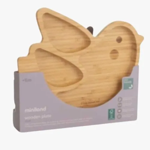 MINILAND Assiette en Bois Oiseau 1u