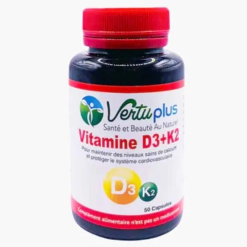 VERTUPLUS Vitamine D3+K2 Systeme Cardiovasculaire 50 Capsules