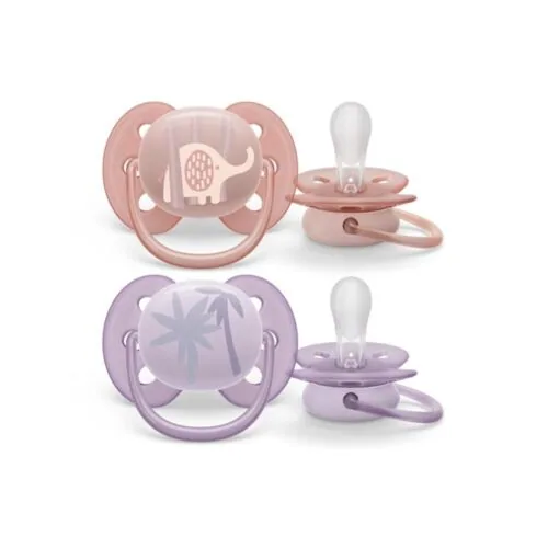 AVENT 2 Sucette Ultra Soft 0-6m Girl Scf091/09