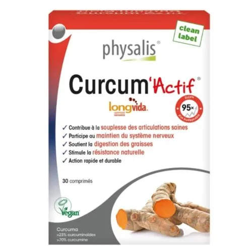 PHYSALIS Curcuma Actif Articulation et Systeme Nerveux 30 Comprimes