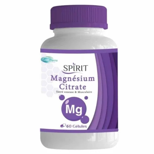 SPIRIT PHARMA Magnesium Citrate Sante Osseuse et Musculaire 60 Gelules