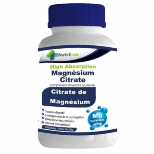 NUTRILAB Citrate de Magnesium Soutien Digestif 300mg 60 Gelules