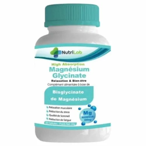 NUTRILAB Magnesium Glycinate Relaxation et Bien-Etre 300mg 60 Gelules