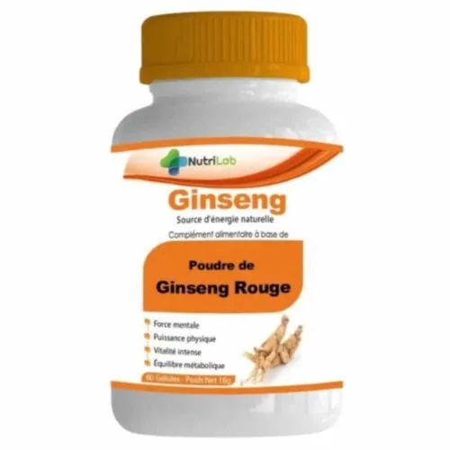 NUTRILAB Poudre de Ginseng Rouge Source D’energie Naturelle 60 Gelules