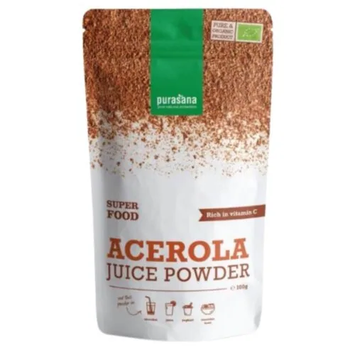 PURASANA Super Food Acerola Riche en Vitamine C Poudre Bio 100g