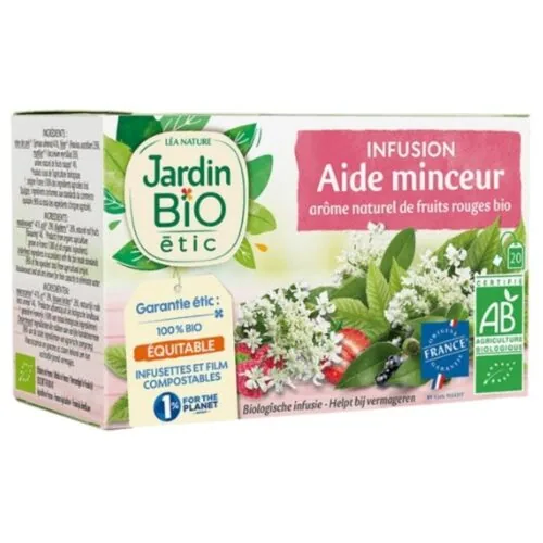 JARDIN BIO Infusion Aide Minceur Arome Fruits Rouges Bio 20u