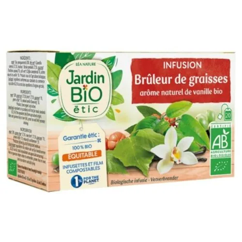 JARDIN BIO Infusion Bruleur de Graisses Arome Vanille Bio 20u
