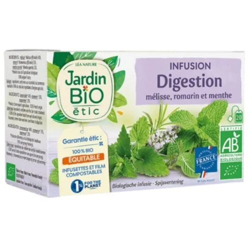 JARDIN BIO Infusion Digestion Melisse, Romarin et Menthe Bio 20u
