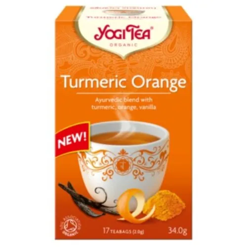 YOGI TEA Curcuma Orange Infusion Ayurvedique Curcuma, Orange et Vanille Sachets Bio 17u