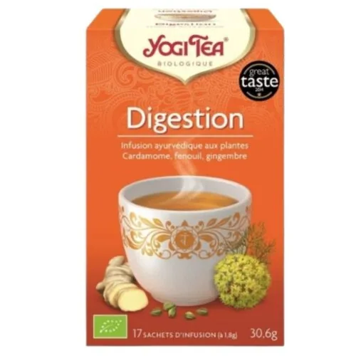 YOGI TEA Digestion Infusion Ayurvedique Cardamome, Fenouil et Gingembre Sachets Bio 17u
