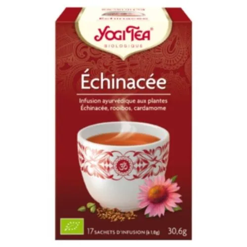 YOGI TEA Echinacee Infusion Ayurvedique Echinacee, Rooibos et Cardamome Sachets Bio 17u