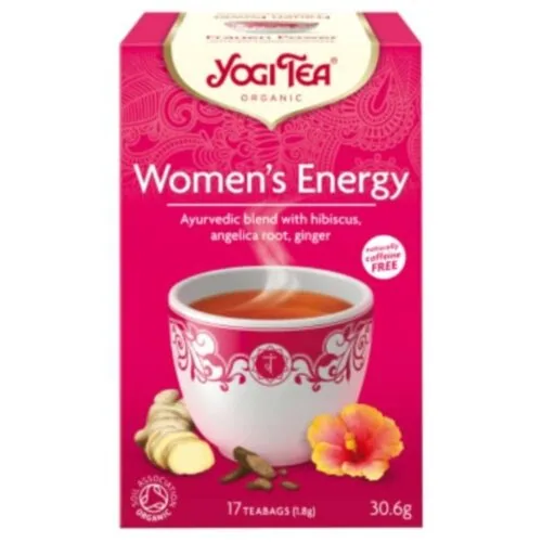 YOGI TEA Energie Feminine Infusion Ayurvedique Hibiscus, Racine D’angelique et Gingembre Sachets Bio 17u