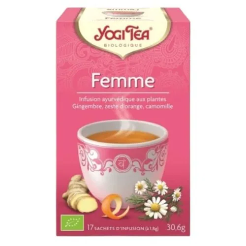 YOGI TEA Femme Infusion Ayurvedique Gingembre, Zeste D’orange et Camomille Sachets Bio 17u