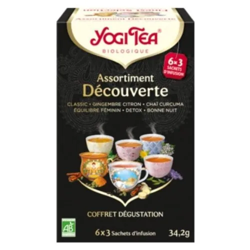 YOGI TEA Assortiment Decouverte Coffret Degustation Sachets Bio 6x3u