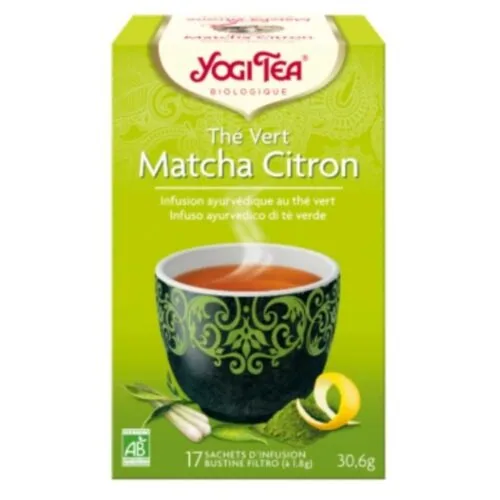 YOGI TEA The Vert Matcha Citron Infusion Ayurvedique The Vert, Matcha et Zeste de Citron Sachets Bio 17u