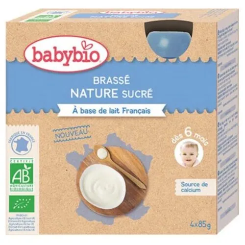 BABYBIO Brasse Nature Sucre a Base de Lait 6mois+ Bio 4x 85g