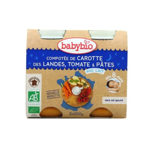 BABYBIO Pot Bonne Nuit Legumes Pates 2*200g