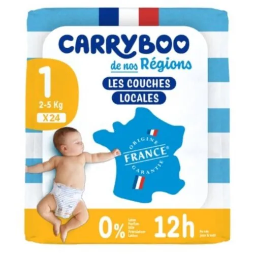 CARRYBOO Couches Bebes T1 2-5kg 12h 24u